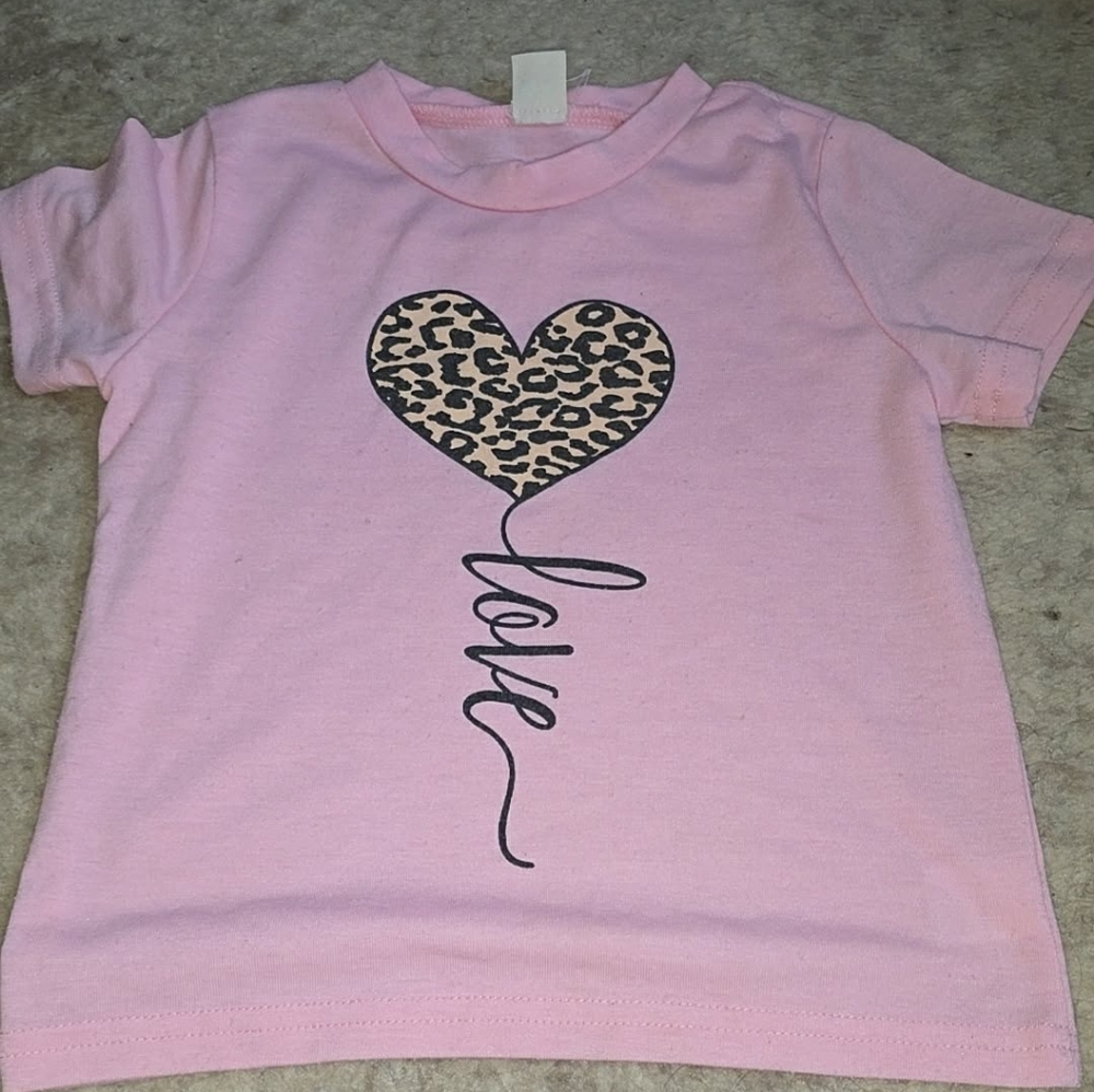 Pink Heart Love Kids Shirt